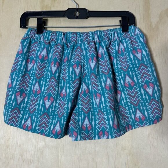 Patagonia Women’s Baggies Shorts M Teal Tribal Print Retro Nylon Swim - Picture 6 of 9